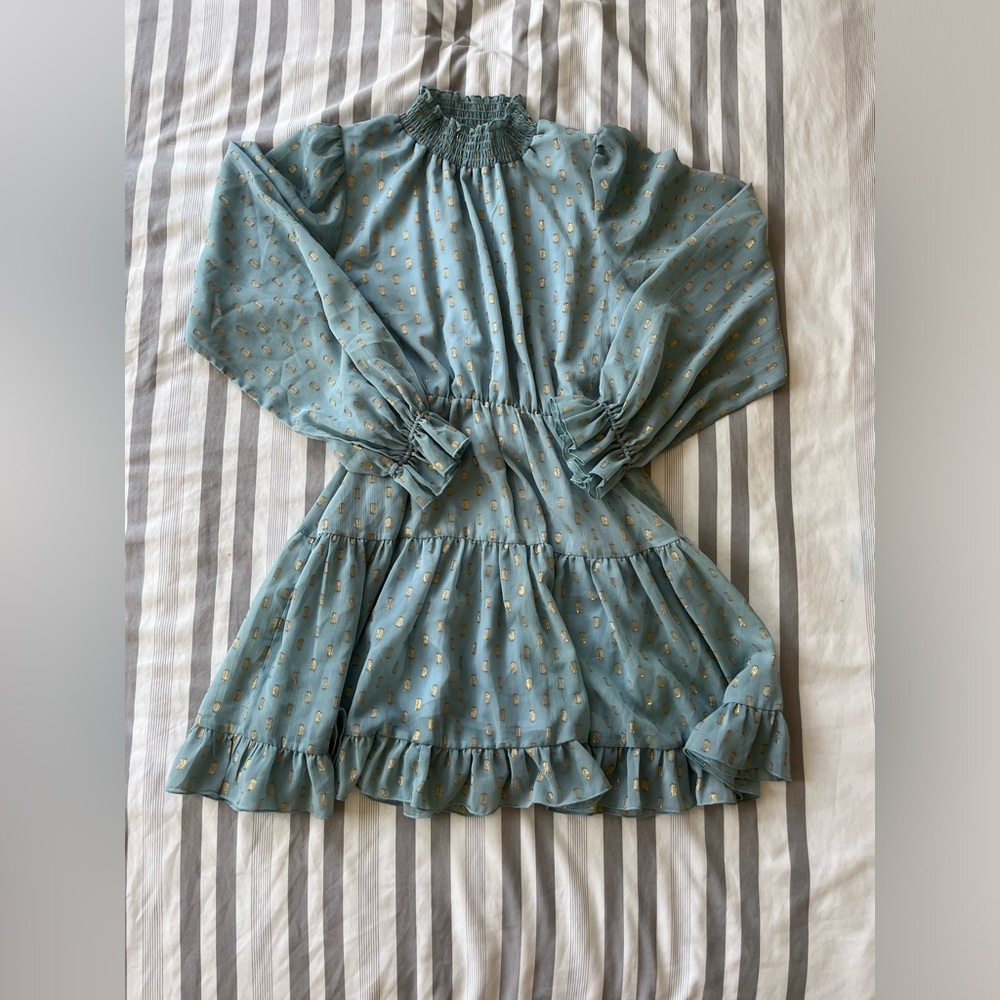 blue and gold dress